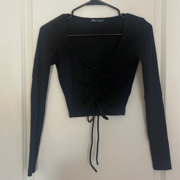 zara tie front sweater top - Picture 1 of 3